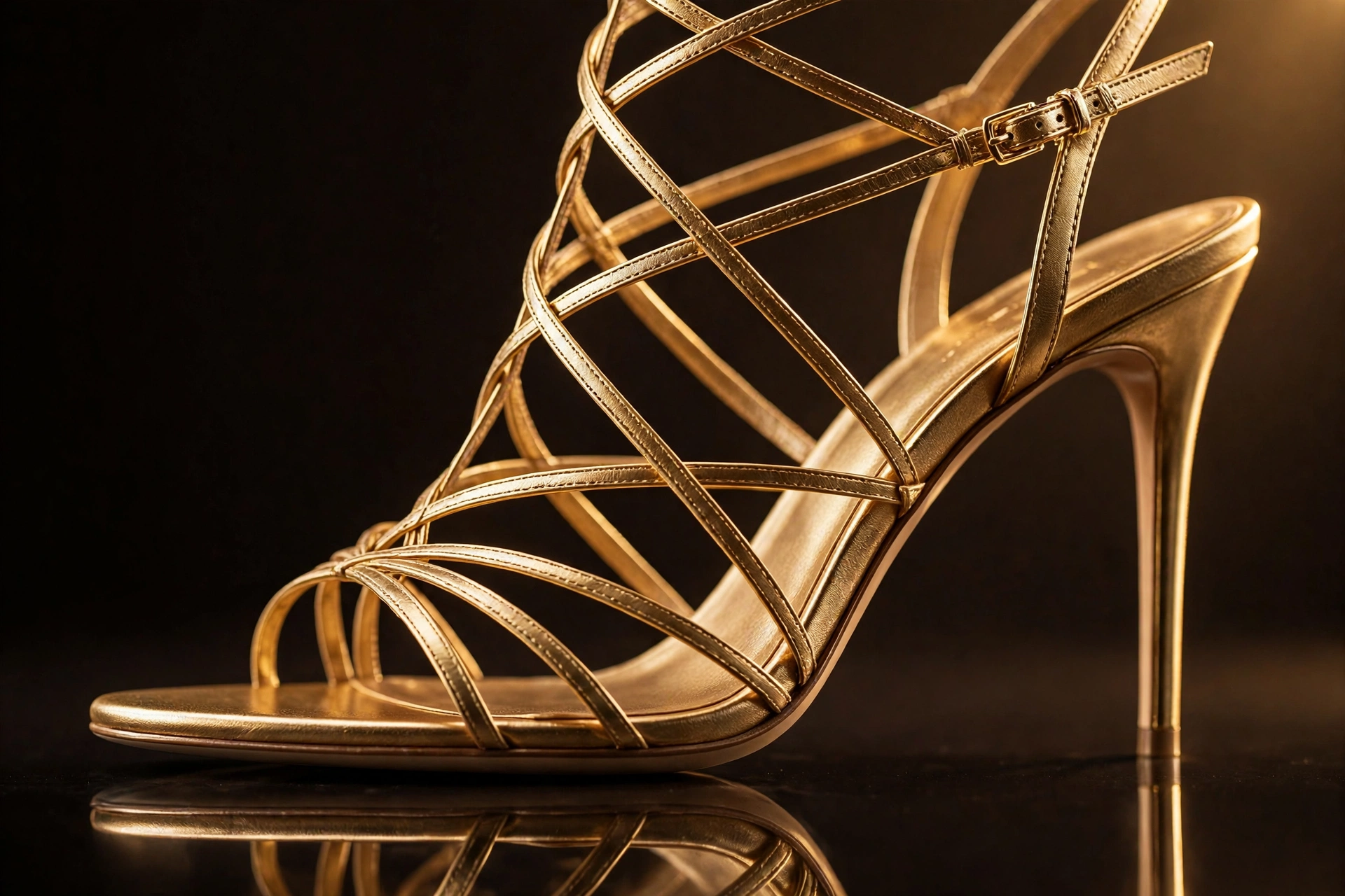Gold Strappy Stiletto